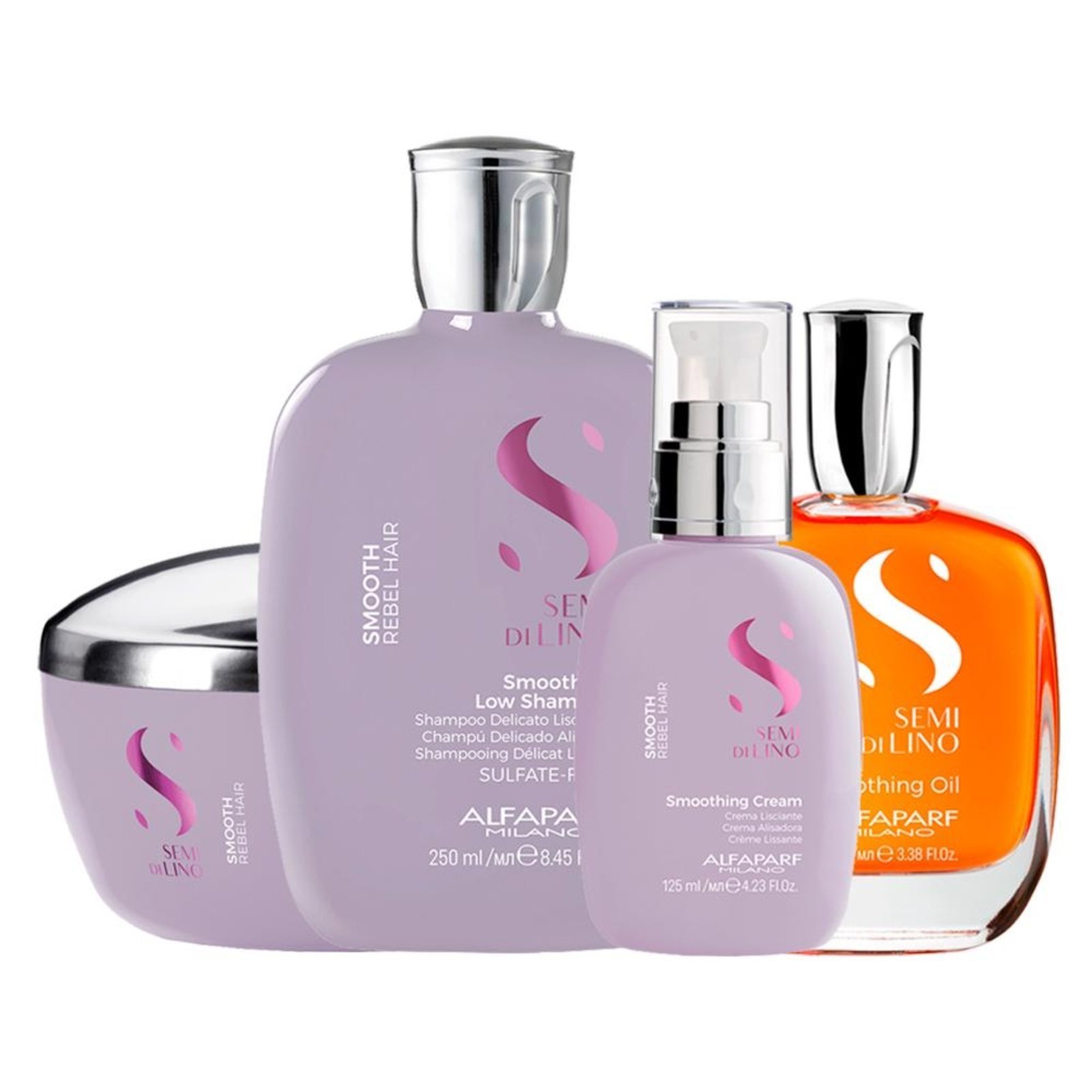 Alfaparf Semi Di Lino Smooth Shampoo, Máscara e Óleo