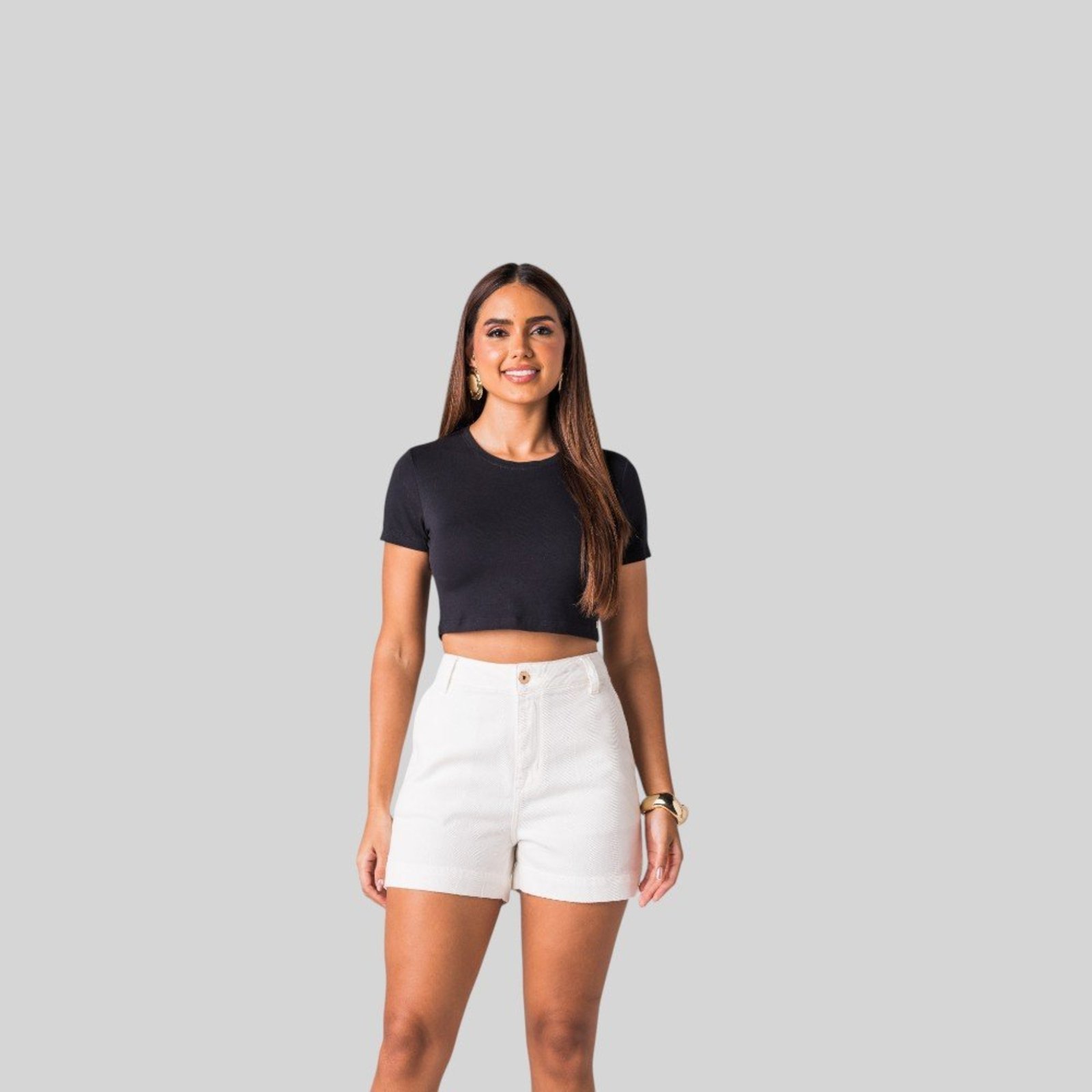 Shorts Feminino Sarja Zune OFF WHITE
