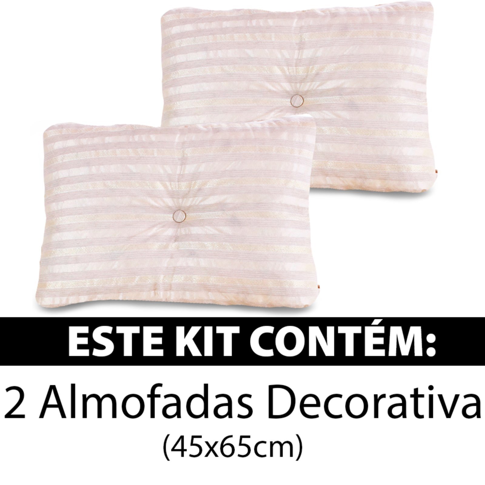 Vista 3 Kit 2Pç Almofada C/ Enchimento Flocos De Espuma 45x65cm BG BF Colchoes bege BF Colchoes bege