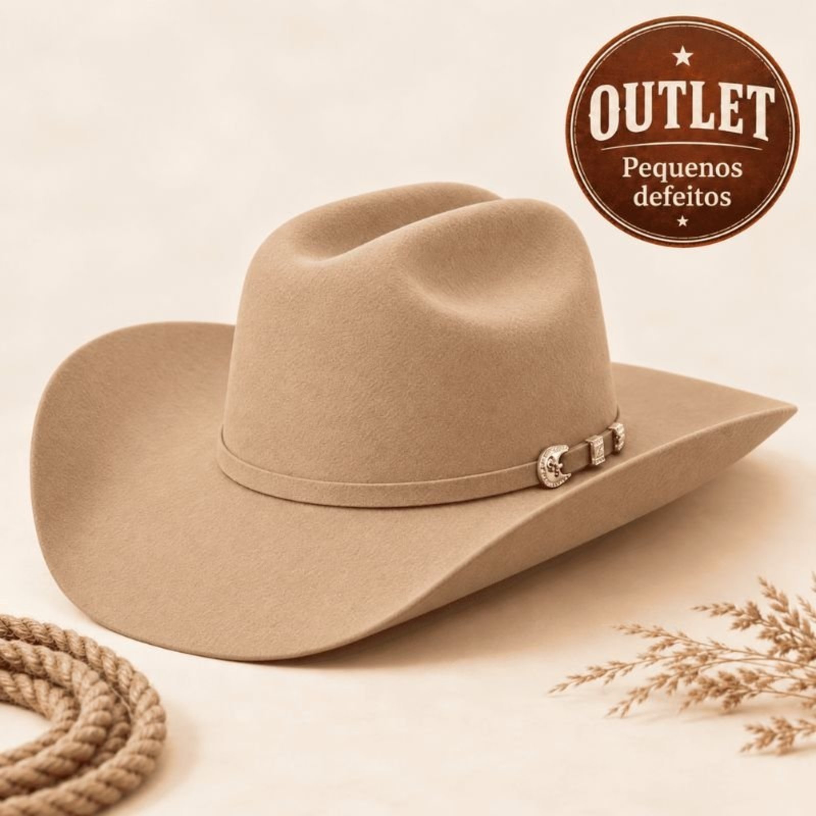 Outlet Chapéu Cowboy Australiano Country Pequenos Defeitos Pinus