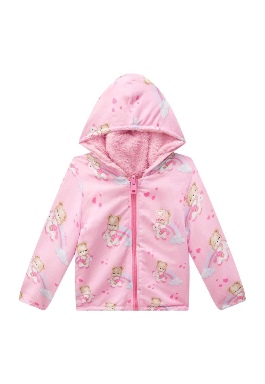 Infantil - Jaqueta Dupla Face Rosa Ursinhos Infanti 1 Unico
