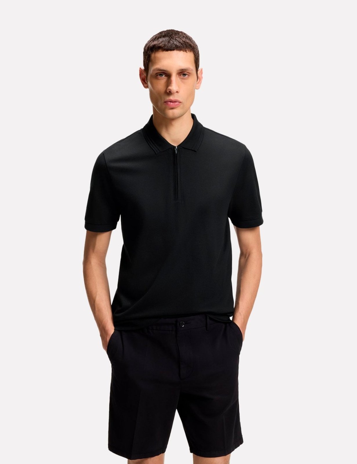 Polo Hugo Boss Masculina Regular H-Paras 70 Preta