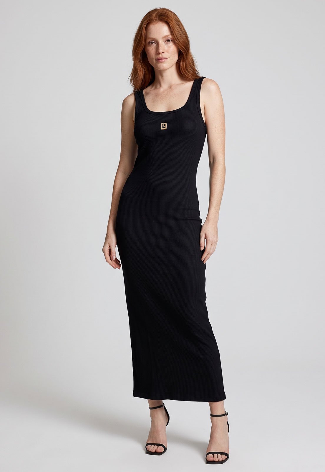 Vestido Feminino Lança Perfume Longo Alças Largas Preto