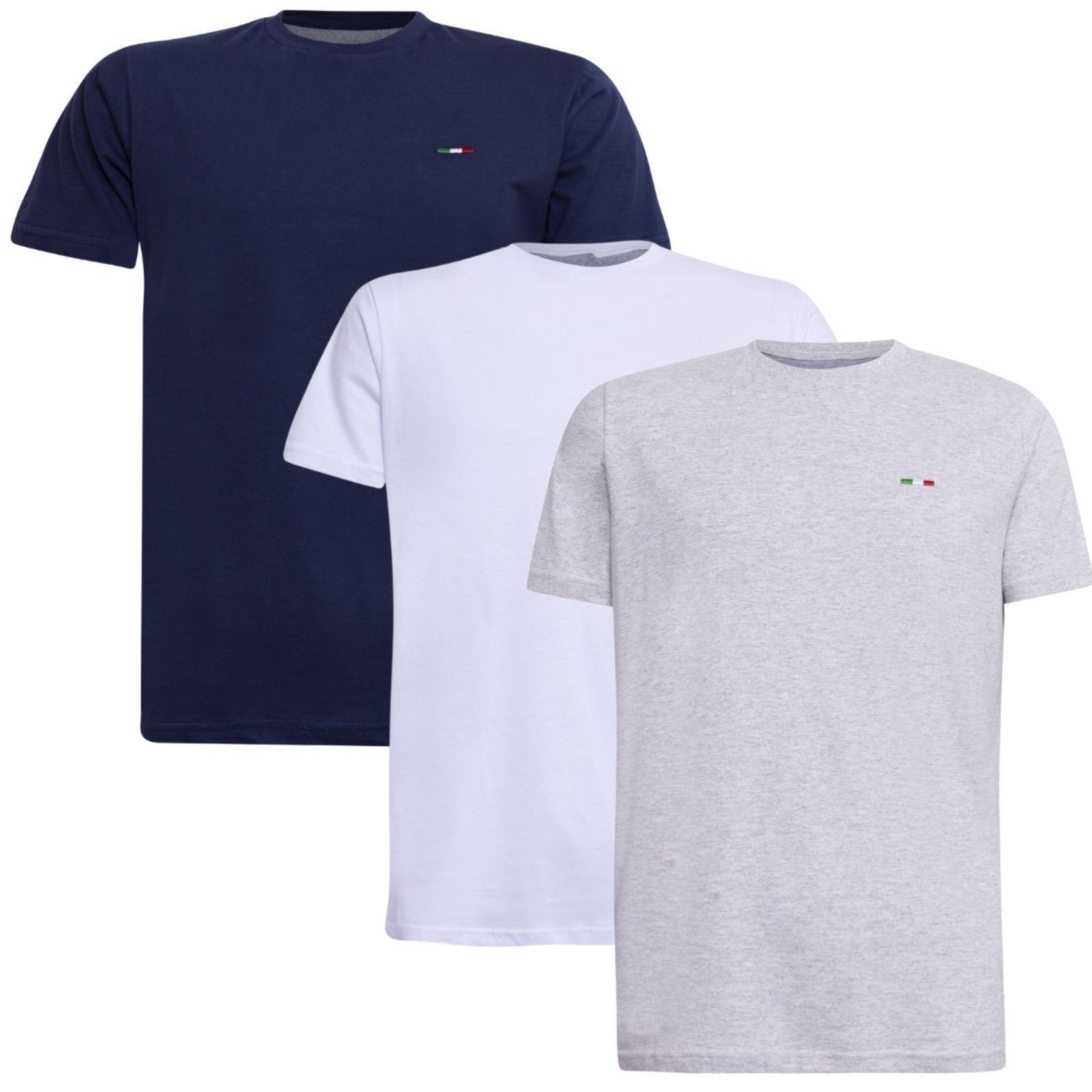 Kit 3 Camisetas Industrie Básicas com Bordado Algodão Itália Masculina