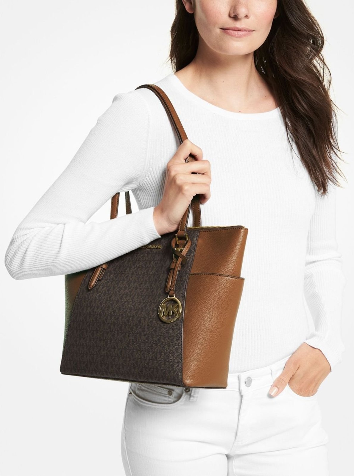 Vista 3 Bolsa Tote Charlotte Logo Grande 35T0gcft3b200 marrom marrom