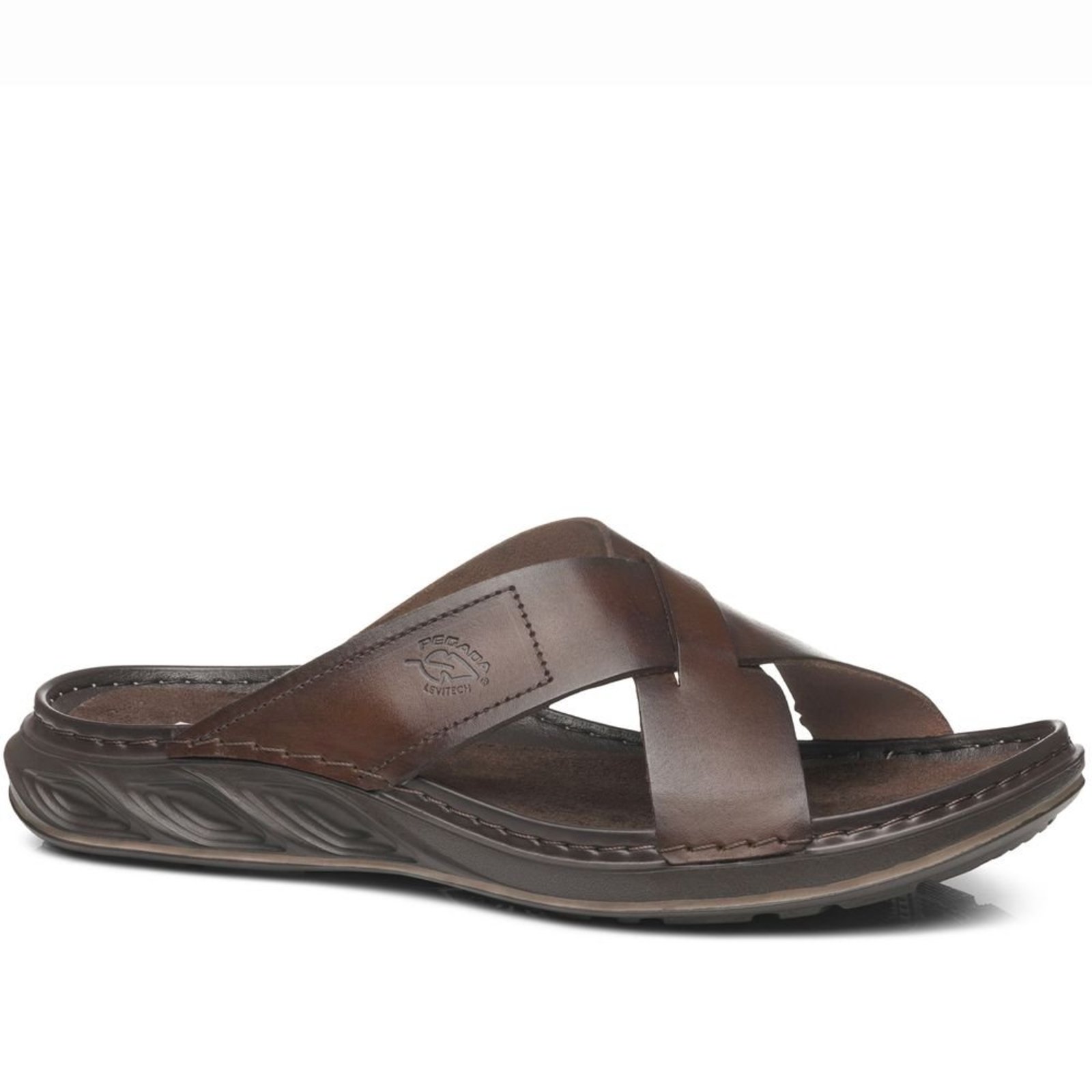 Chinelo Pegada Masculino em Couro Pinhão 134102-02 Chinelo Pegada Masculino em Couro Pinhao 134102-02 37
