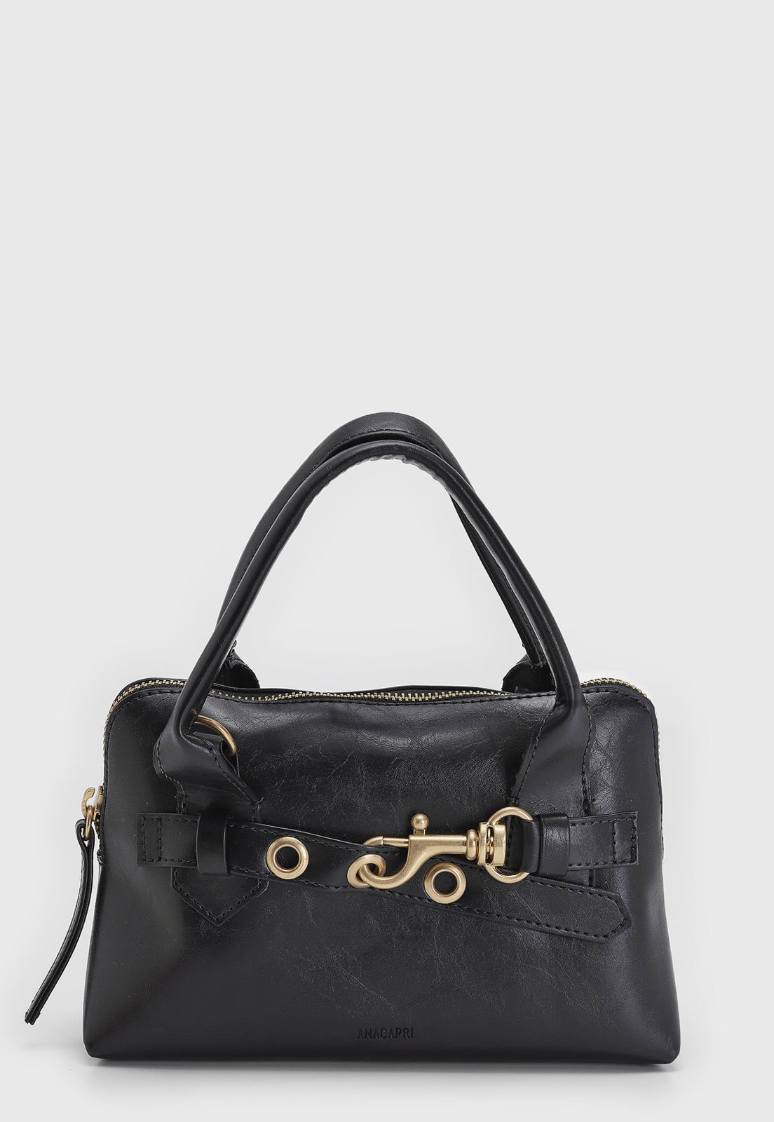 Bolsa Tiracolo Feminina ANACAPRI Alça Dupla Preta