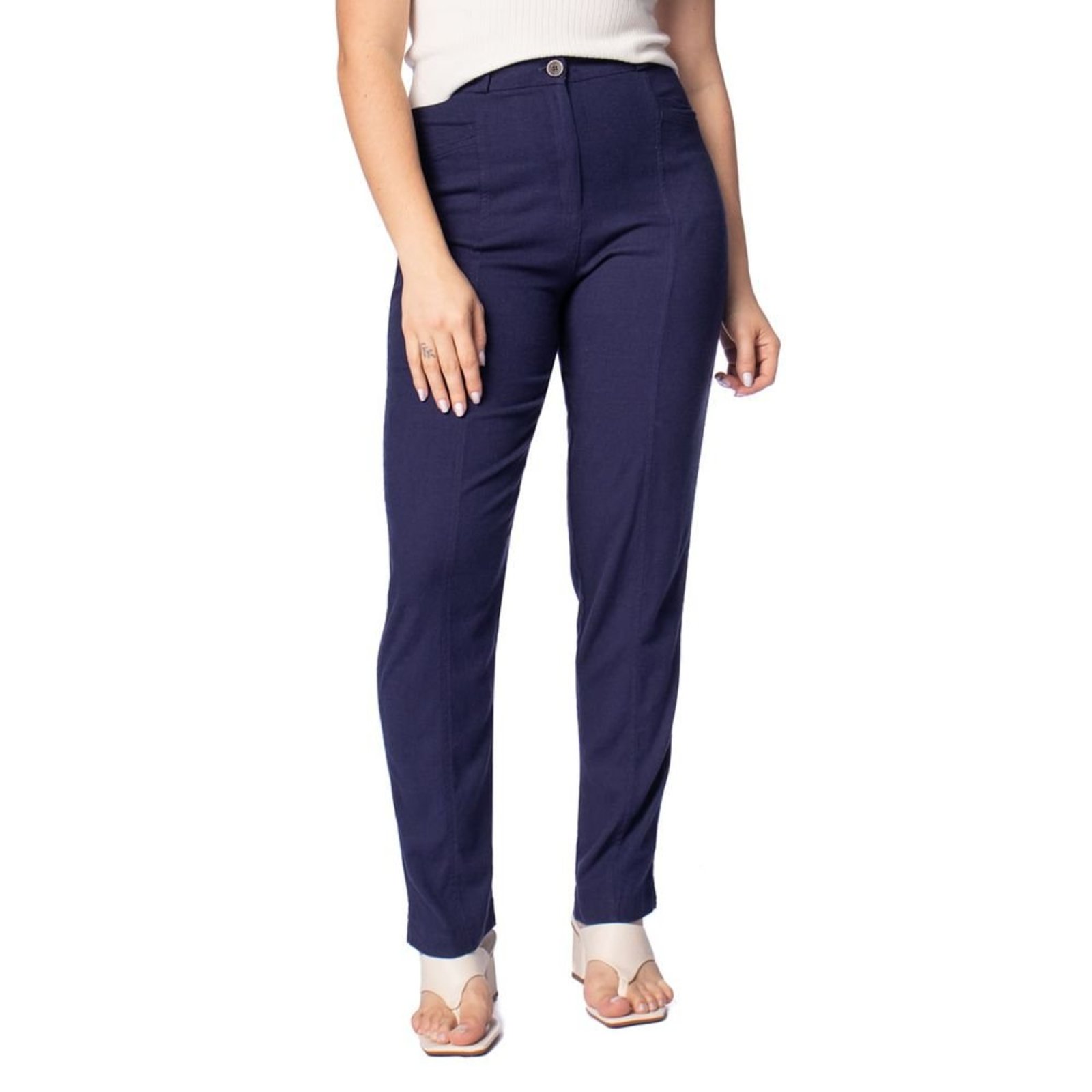 Calça Feminina Biamar Reta Azul Escuro
