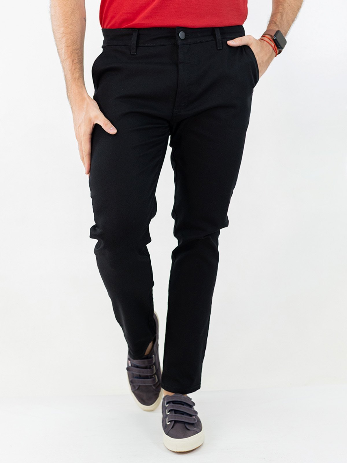 Calça Masculina Skinny Sarja New Cetim Bolso Social Anticorpus