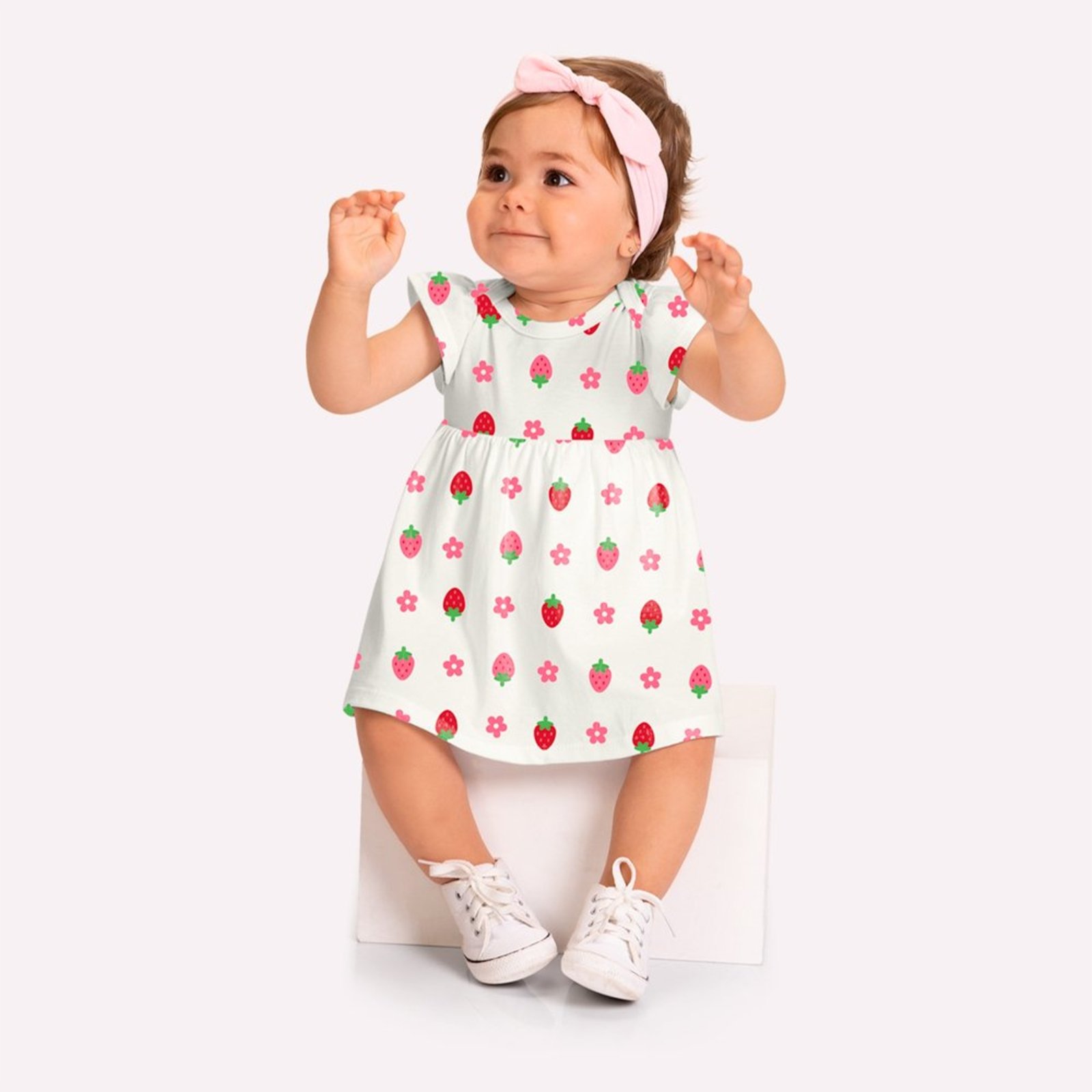 Infantil - Vestido Menina Morangos Kyly