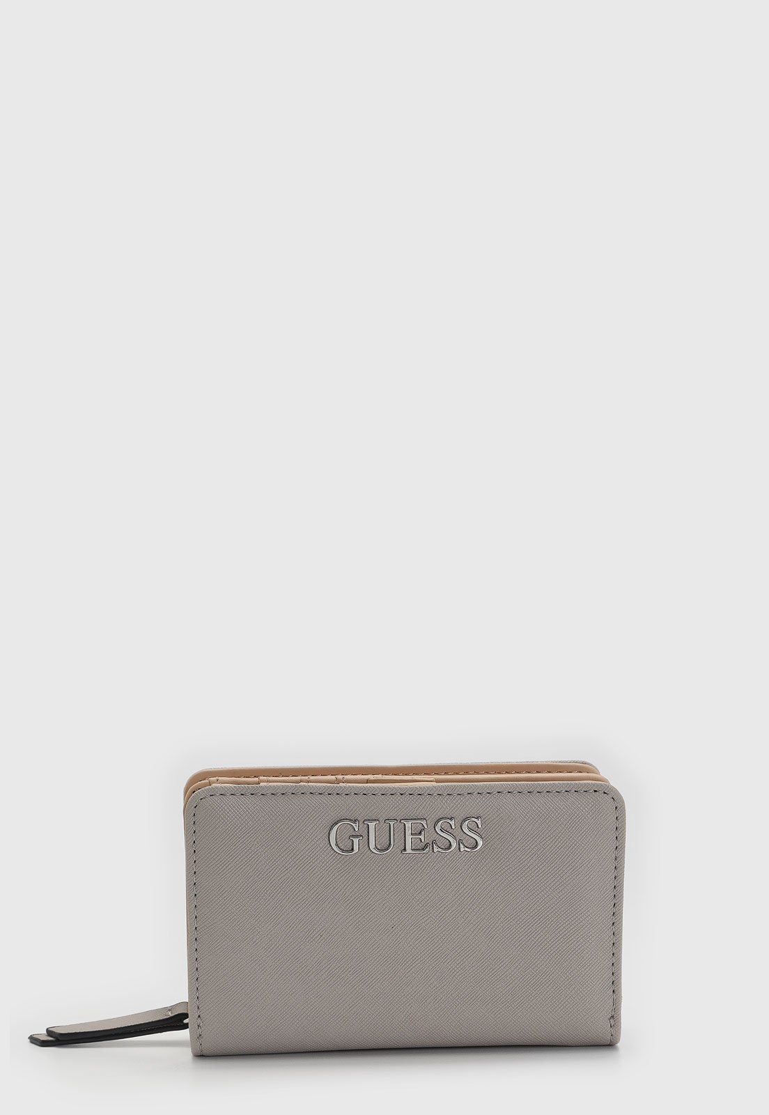 Vista 3 Carteira Feminina Guess Logo Metálico Taupe bege Guess bege
