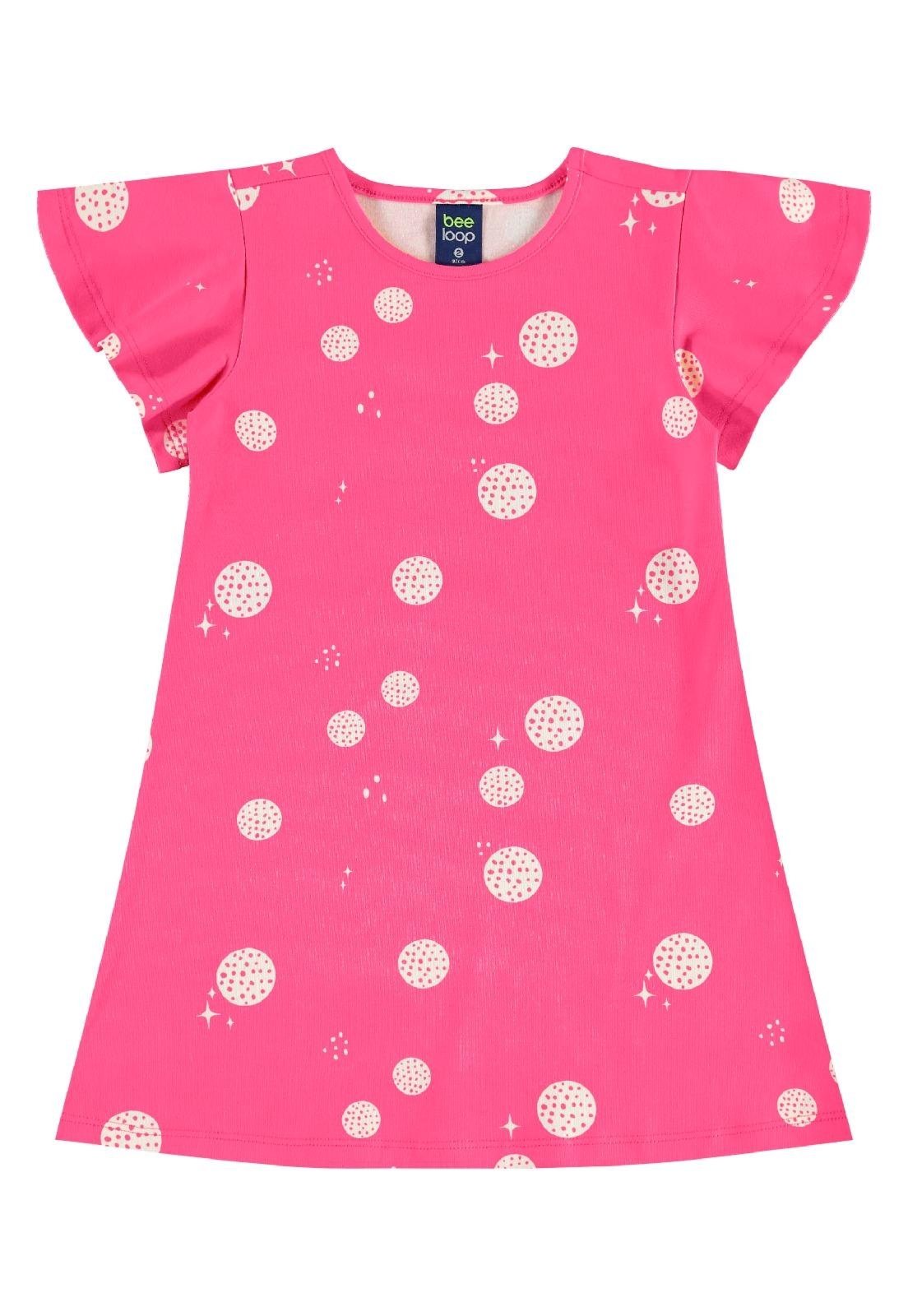 Infantil - Vestido de Bolinhas Cotton Bee Loop Bege