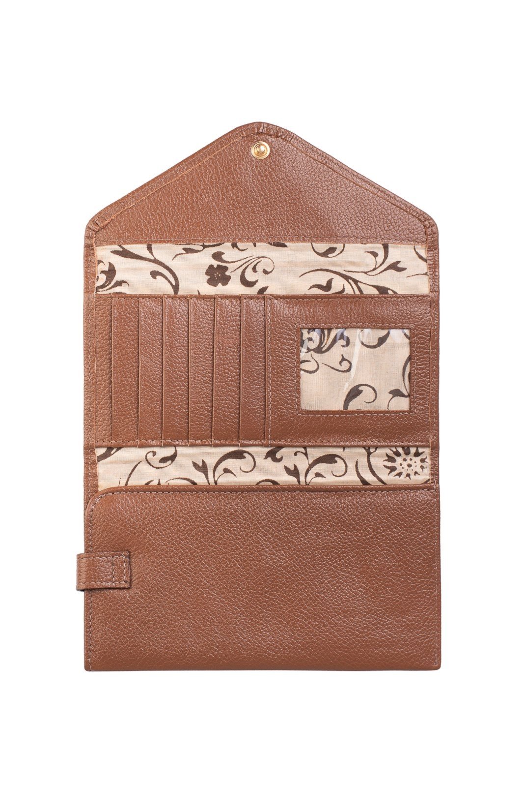 Vista 3 Carteira feminina de couro liso Clara 10,5x19cm - Whisky Andrea Vinci preto Andrea Vinci preto