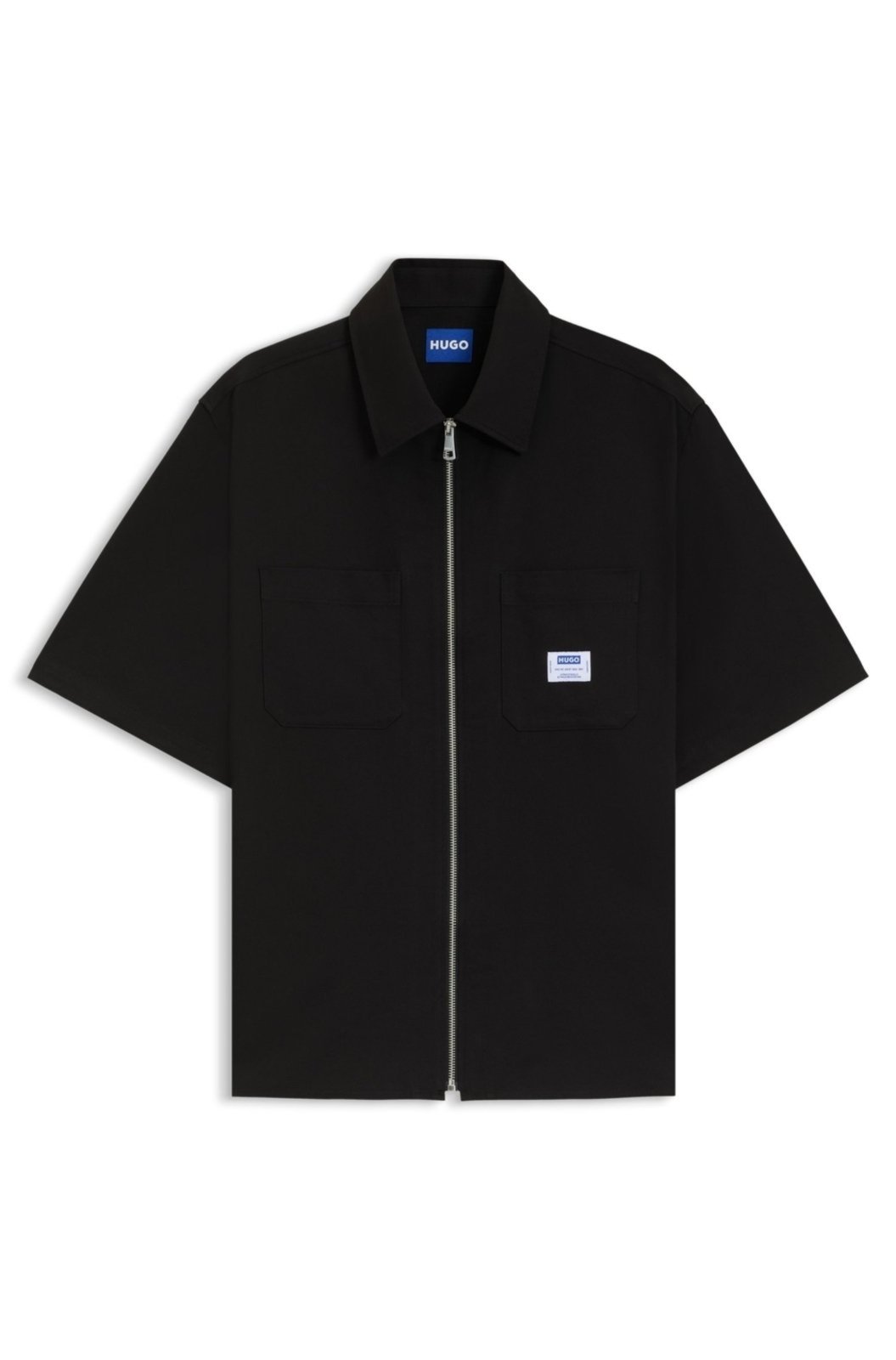 Camisa de ajuste oversize com fecho frontal