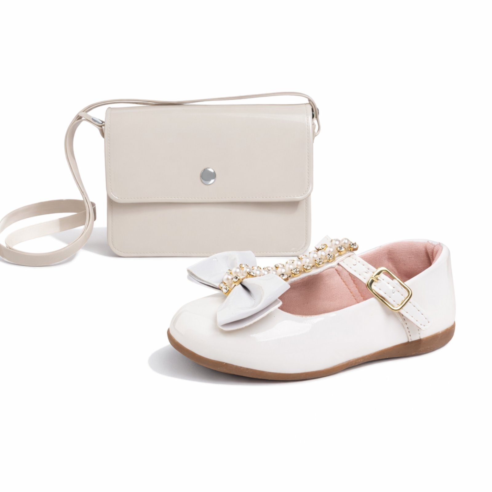 Infantil - Kit menina sapatilha macia confortável + bolsa transversal injetada