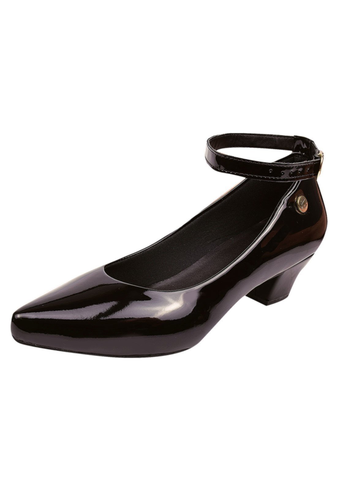 Scarpin Donna Santa Bico Fino Salto Baixo Preto