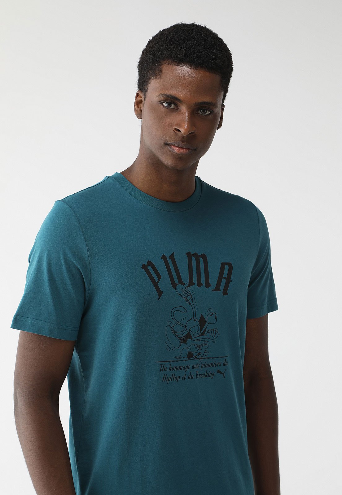 Camiseta Puma Regular Logo Verde