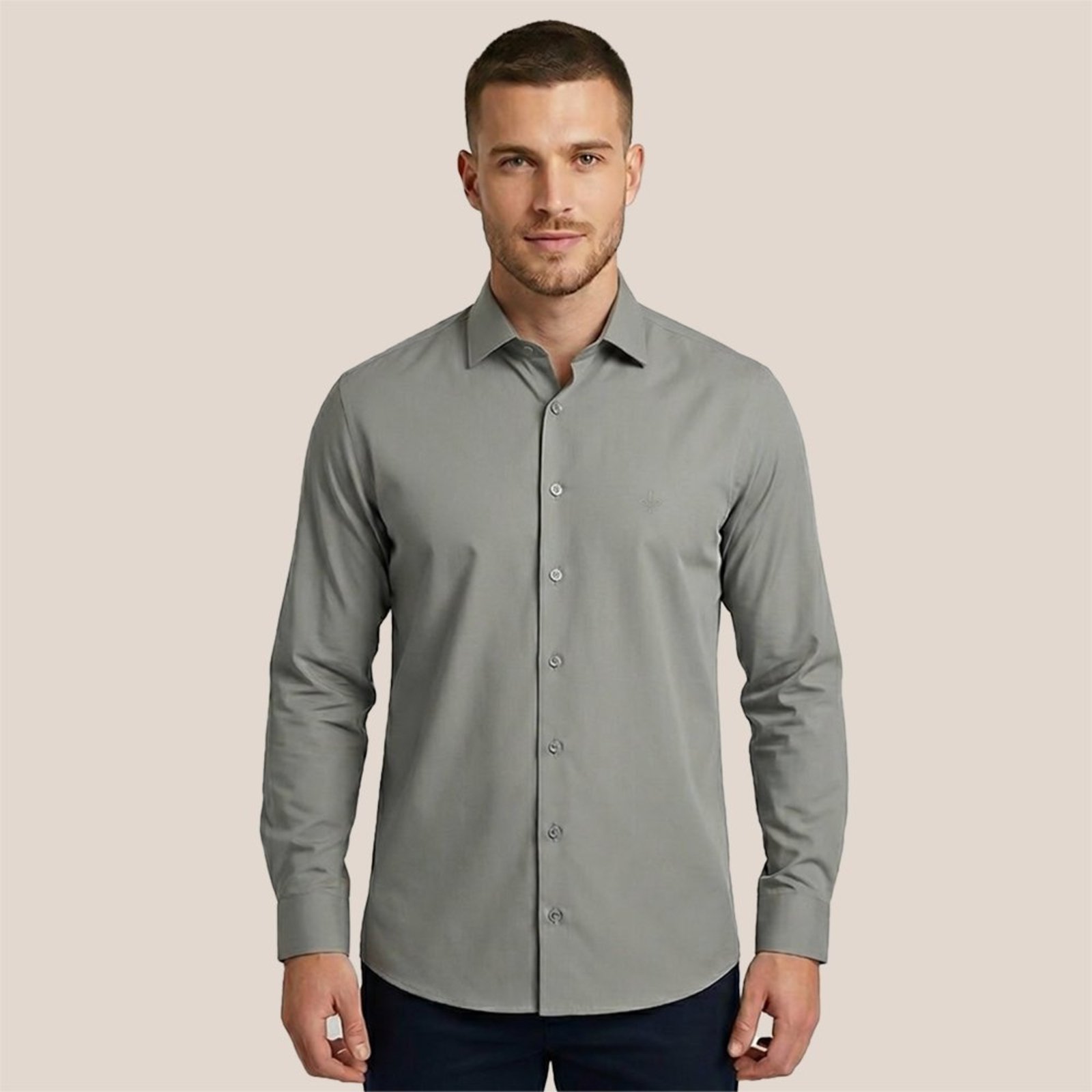 Camisa Dudalina Comfort Lisa In26 Cinza Masculino