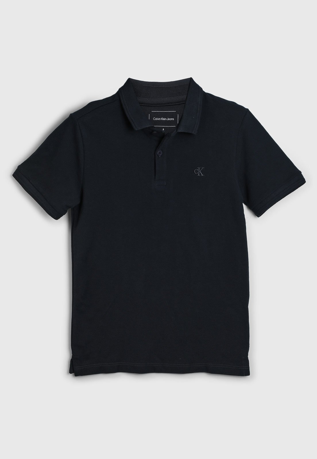Infantil - Polo Calvin Klein Manga Curta Preta