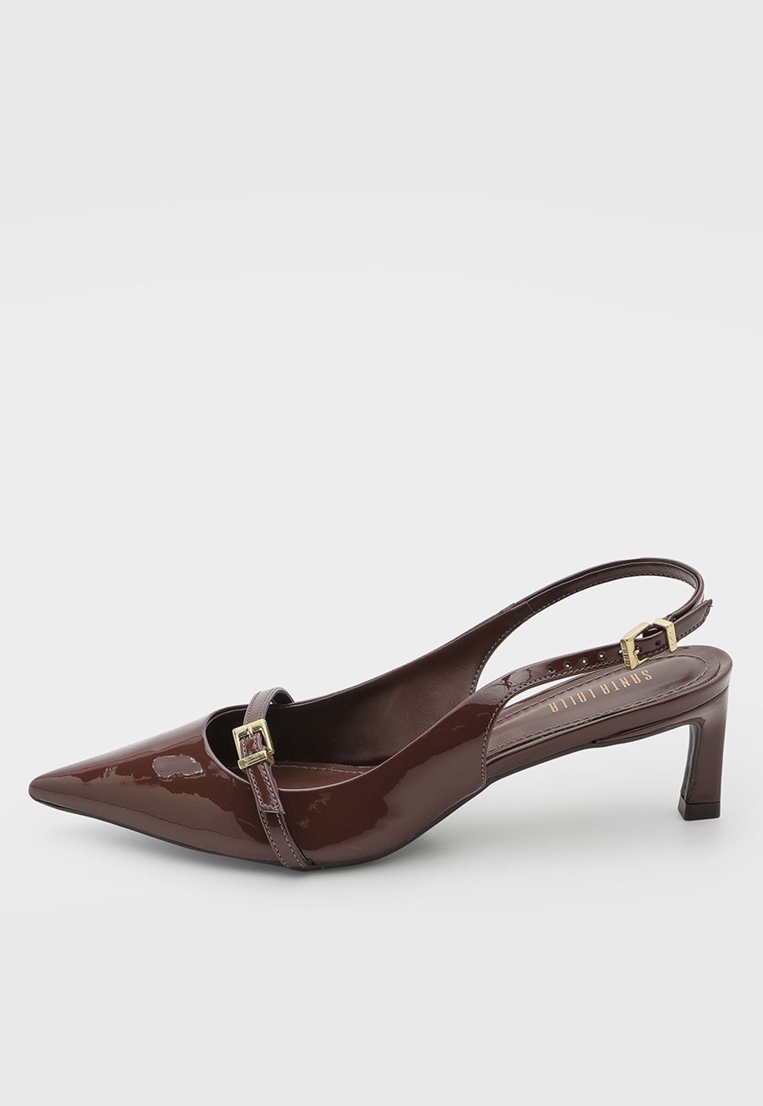 Scarpin Feminino Santa Lolla Salto Baixo Marrom