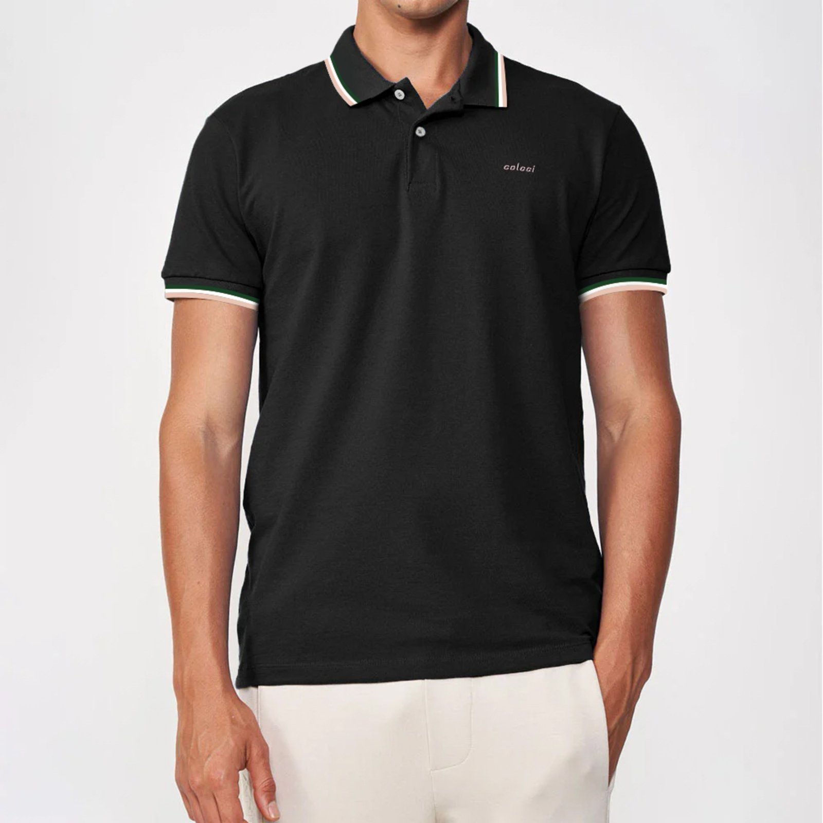 Camisa Polo Colcci Triple Line Ve26 Preto Masculino