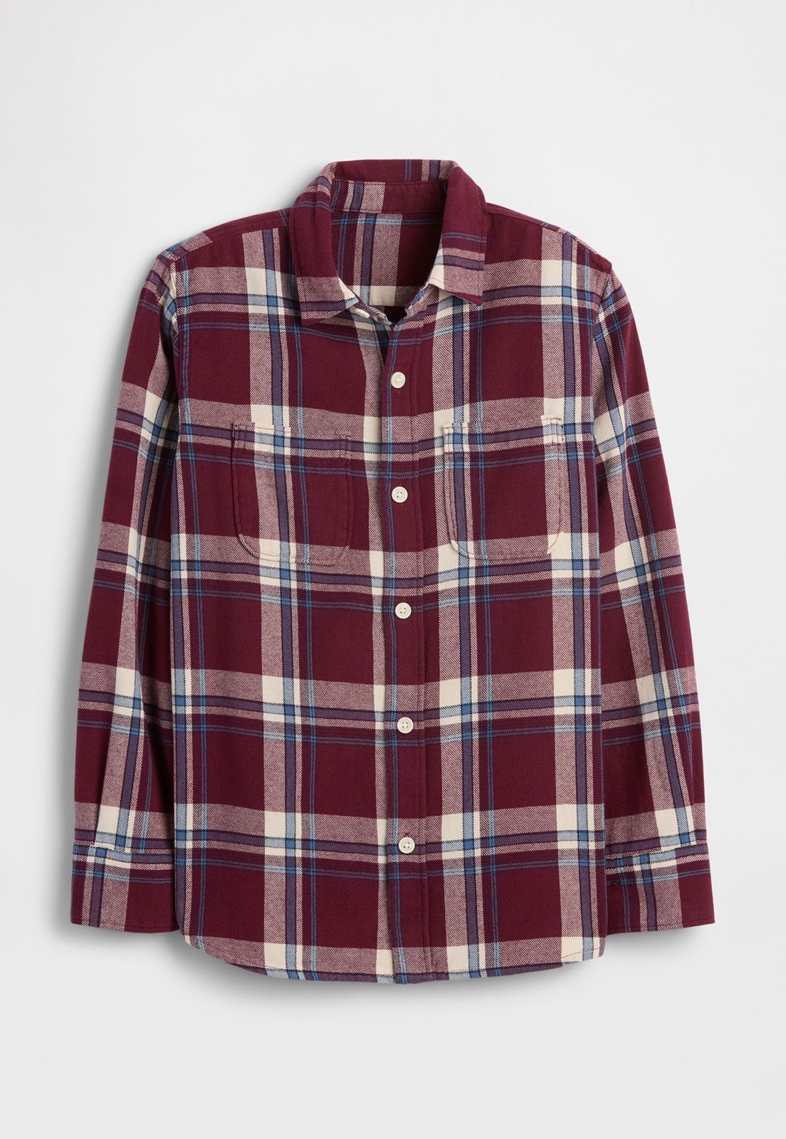 Vista 2 Infantil - Camisa GAP Xadrez Manga Longa bordô GAP bordô
