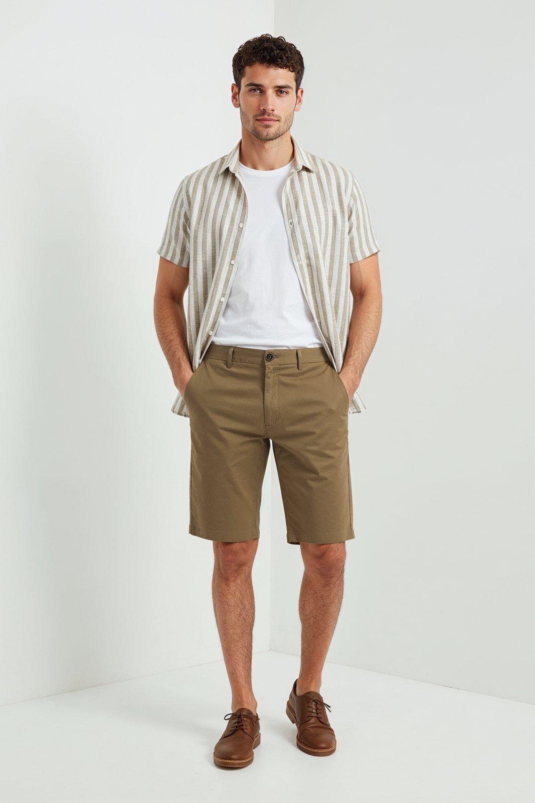 Bermuda Algodão Egípcio Slim Traymon Caramelo