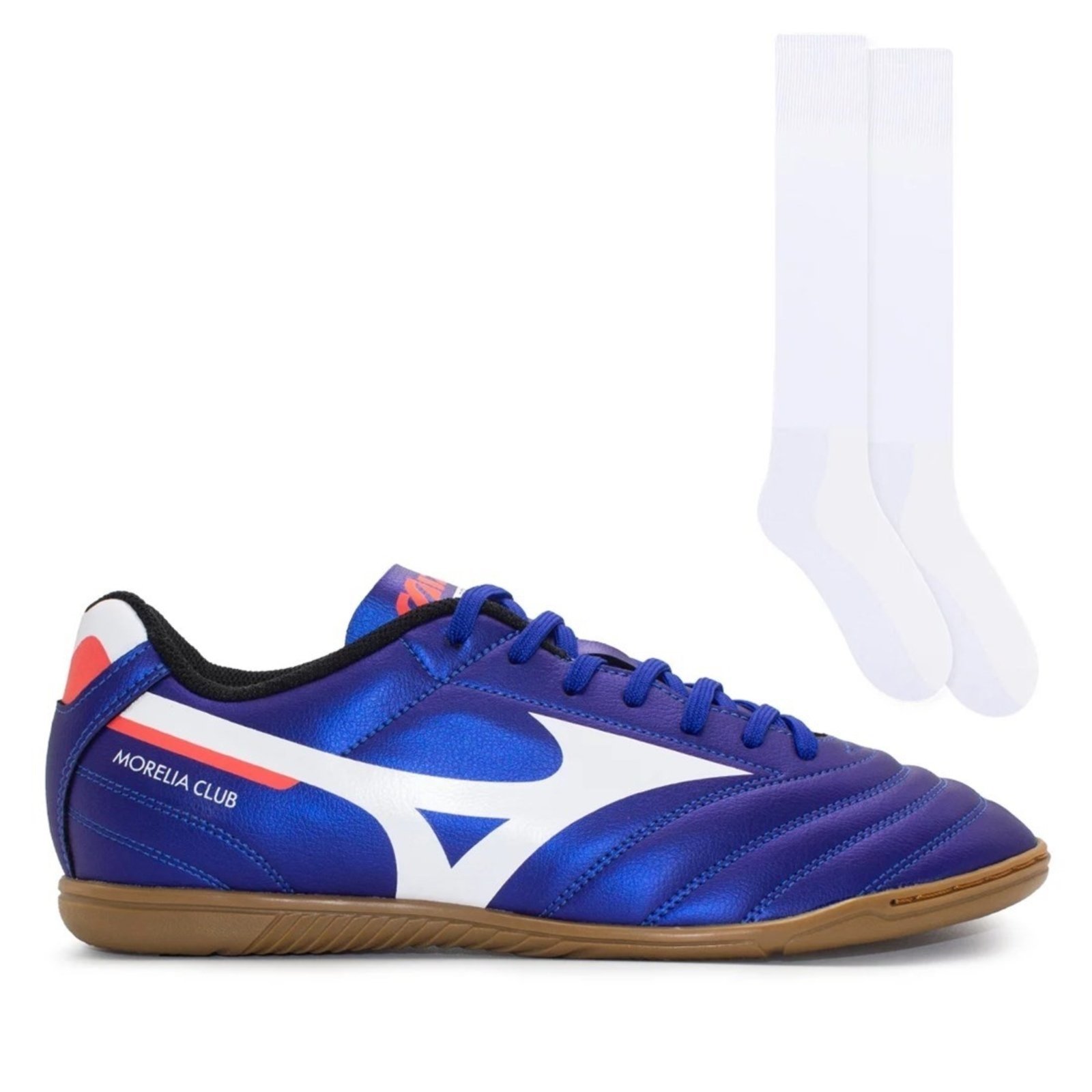 Chuteira Futsal Mizuno Masculina Morelia Club In + Meião Color Sports