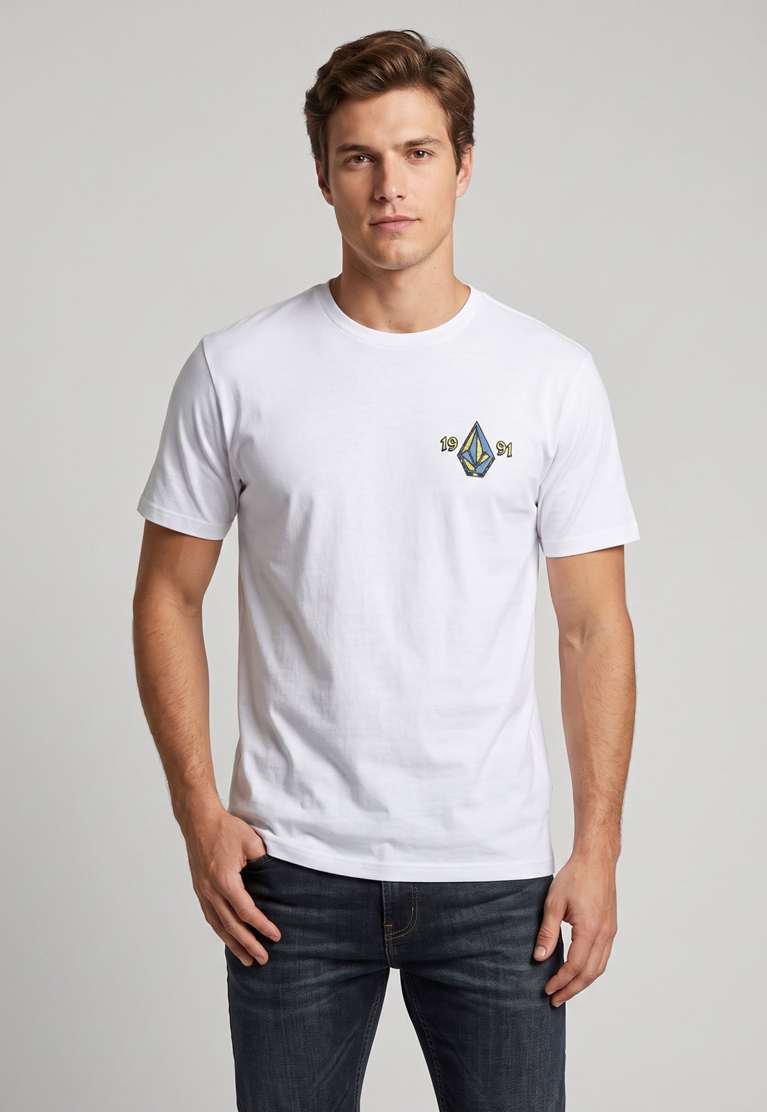 Camiseta Masculina Volcom Silk Countertop Branco