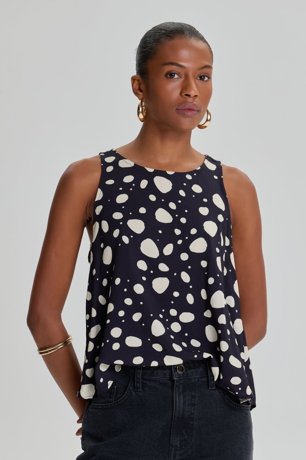 Blusa Feminina Regata Flor de Lis
