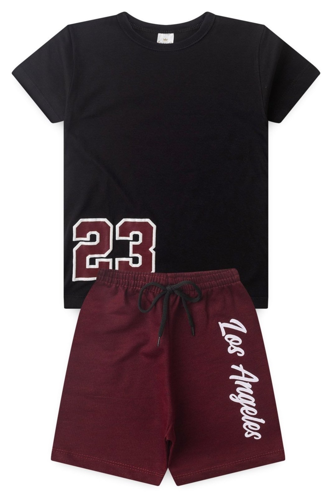 Infantil – Conjunto Verão Masculino Los Angeles Mega – Preto