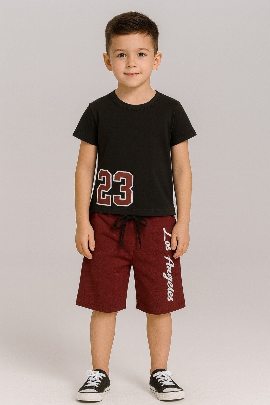 Vista 3 Infantil - Conjunto Verão Masculino Los Angeles Mega - Preto Mega Kids unico Mega Kids unico