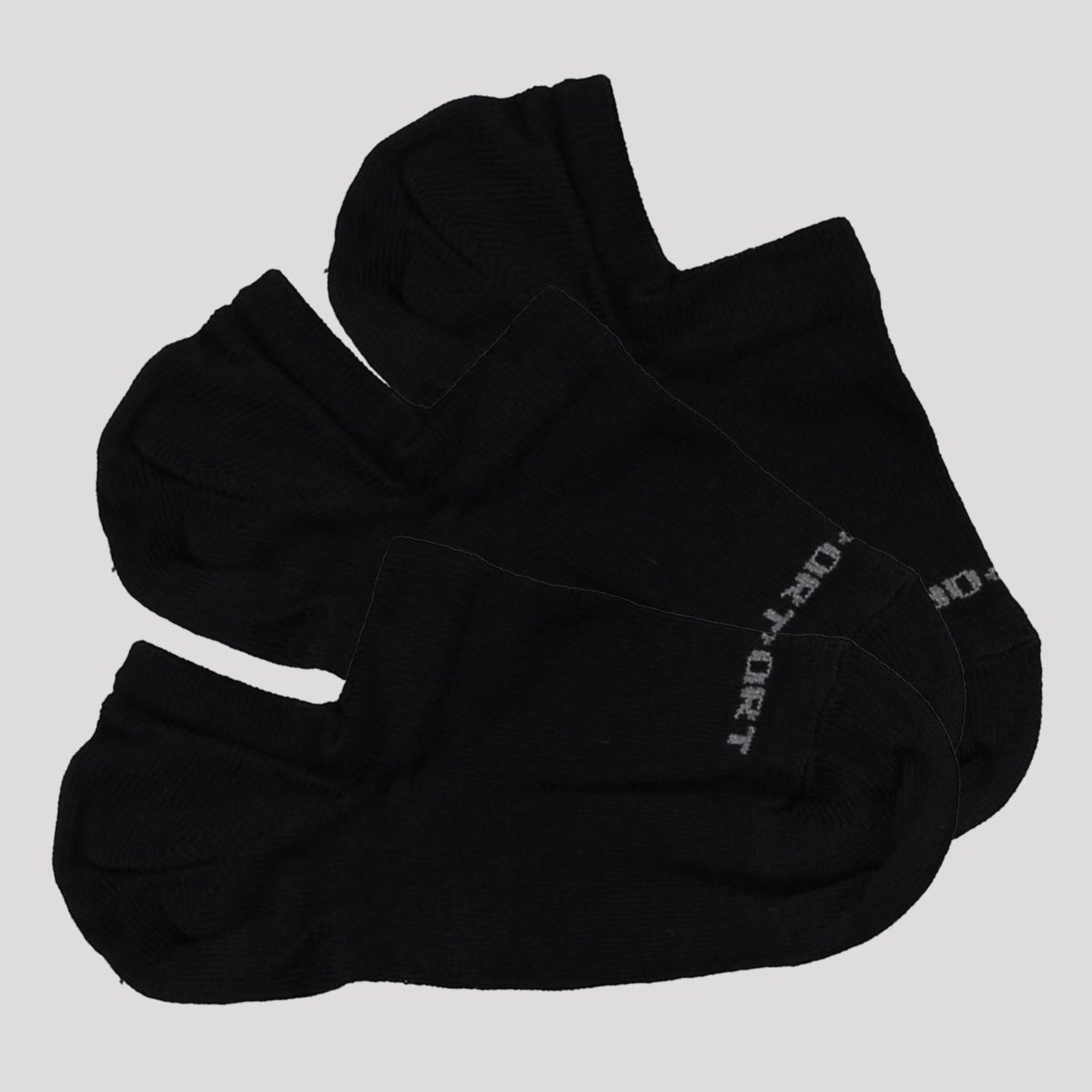 Vista 2 Kit Meia Lupo Sport Sapatilha 3 Pares Preta preto Lupo preto