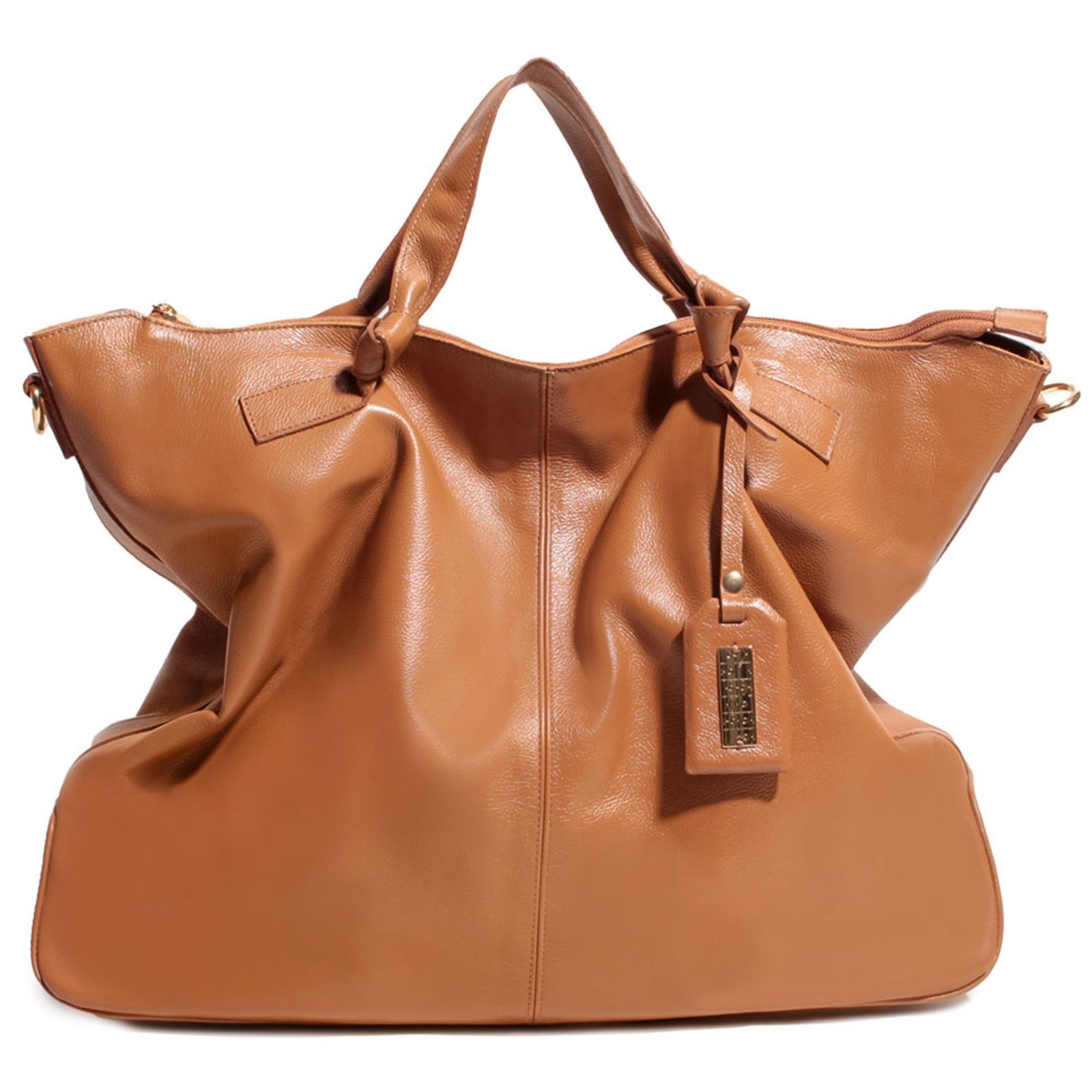 Bolsa Feminina Em Couro Alça De Mão Caramelo “Paula Nalesso”””