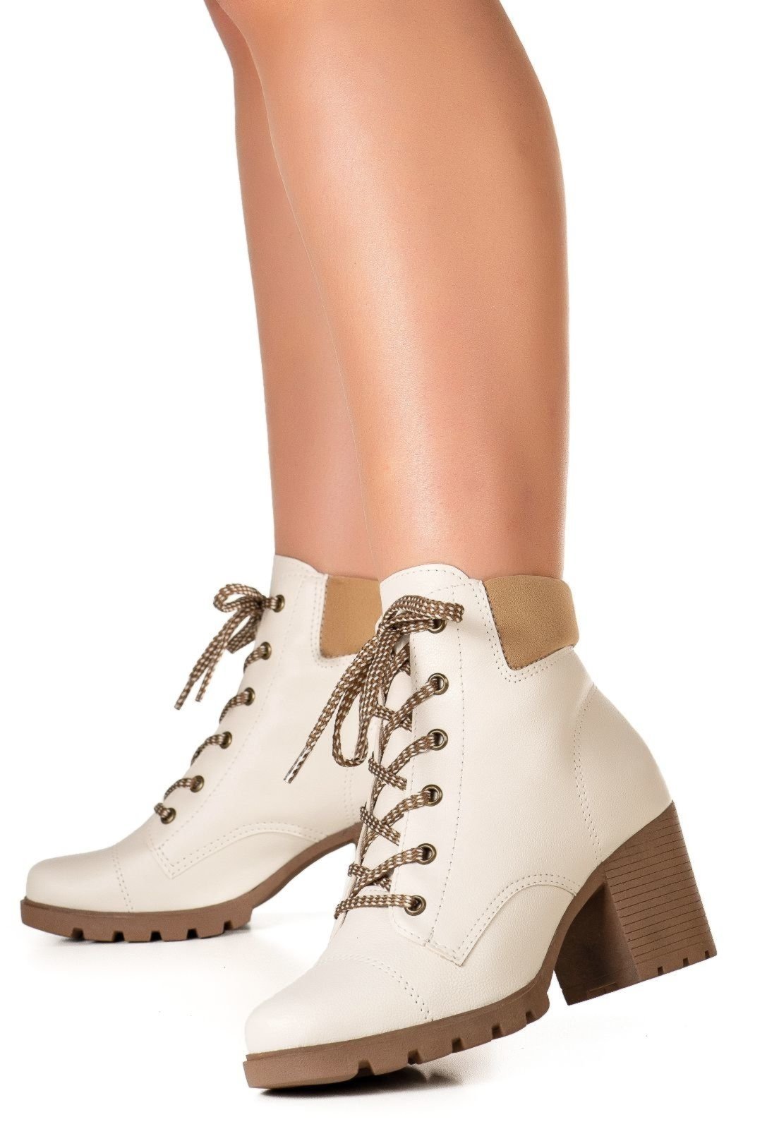 Bota Coturno GiGiL Salto Off White