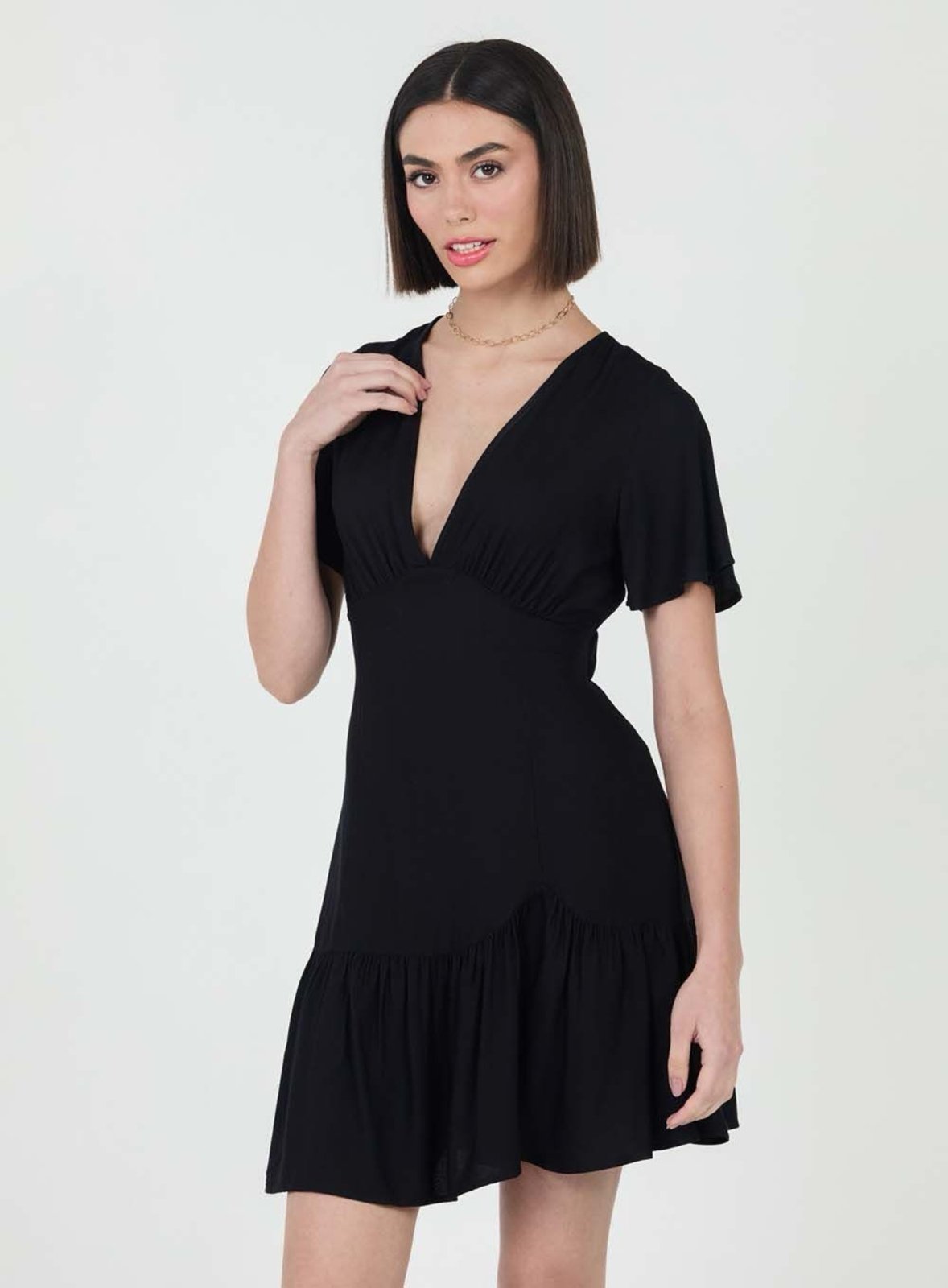 Vestido Comfort com Decote em V Colcci CLC Preto