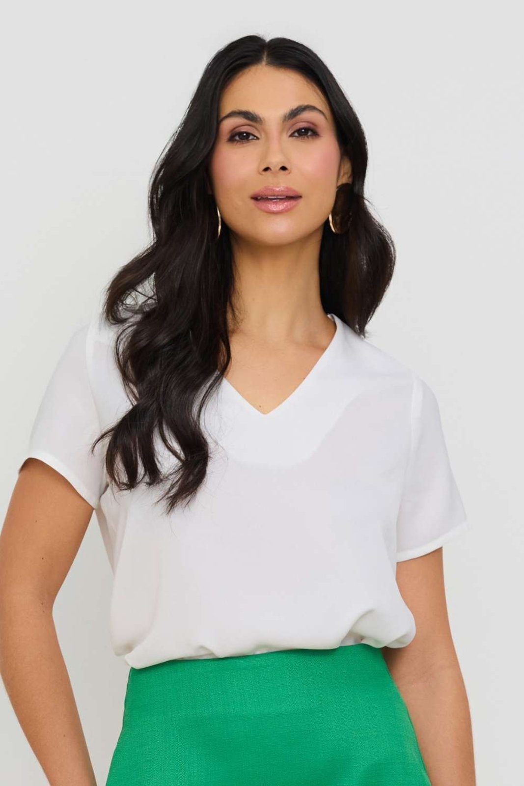 Blusa Vanibele Crepe Off White
