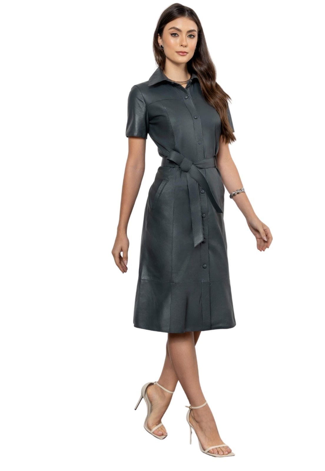 Chemise em Couro JVL Pelica Cinza