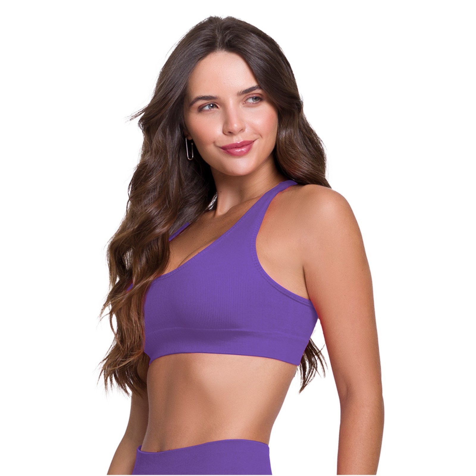 Top Sem Costura Feminino Selene Sem Bojo Fitness Academia Hortensia