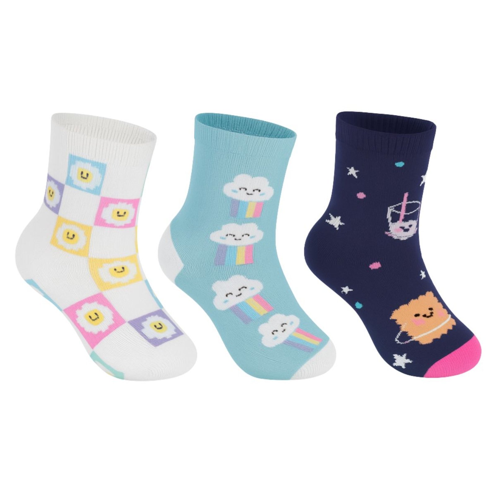 Kit Com 3 Meias De Para Menina Selene