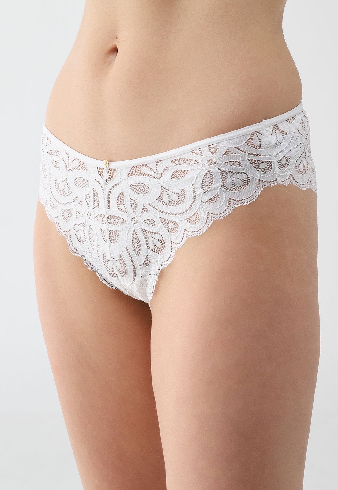 Calcinha Tanga Hope Renda Brasileira Branca