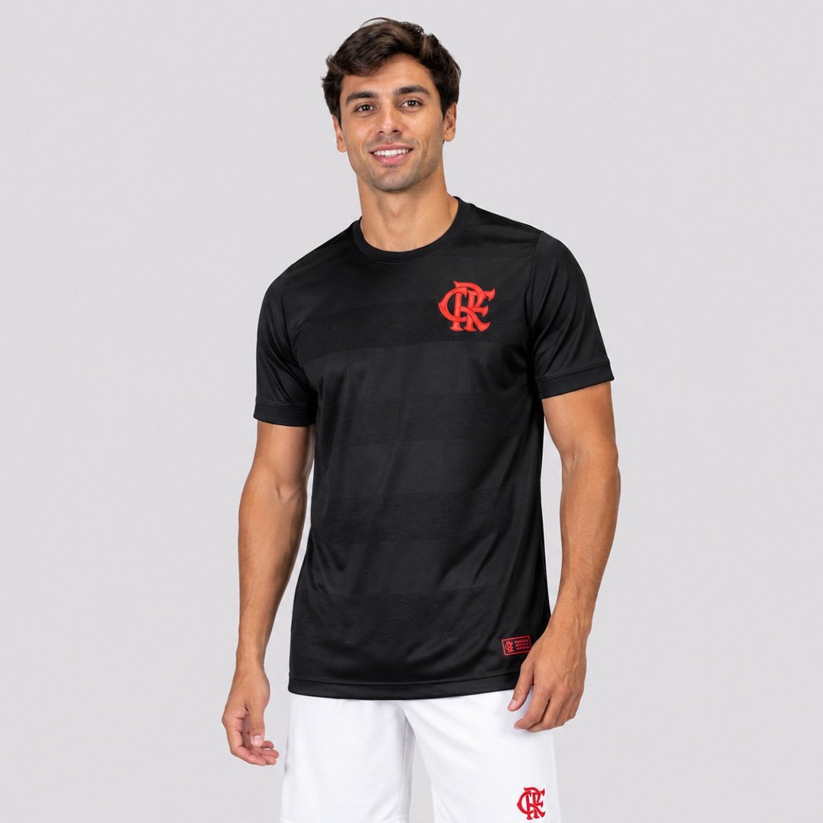 Camisa Flamengo Dry Jacquard Preta