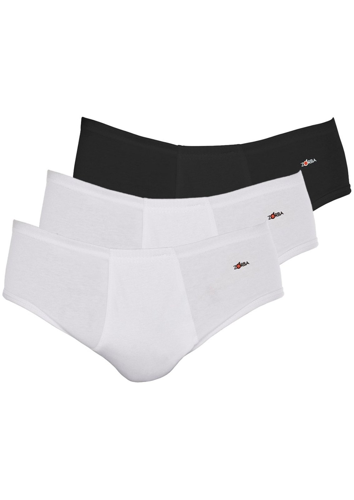 Kit com 3 Cuecas Slip Zorba com Abertura 172 Colorido GG Preto