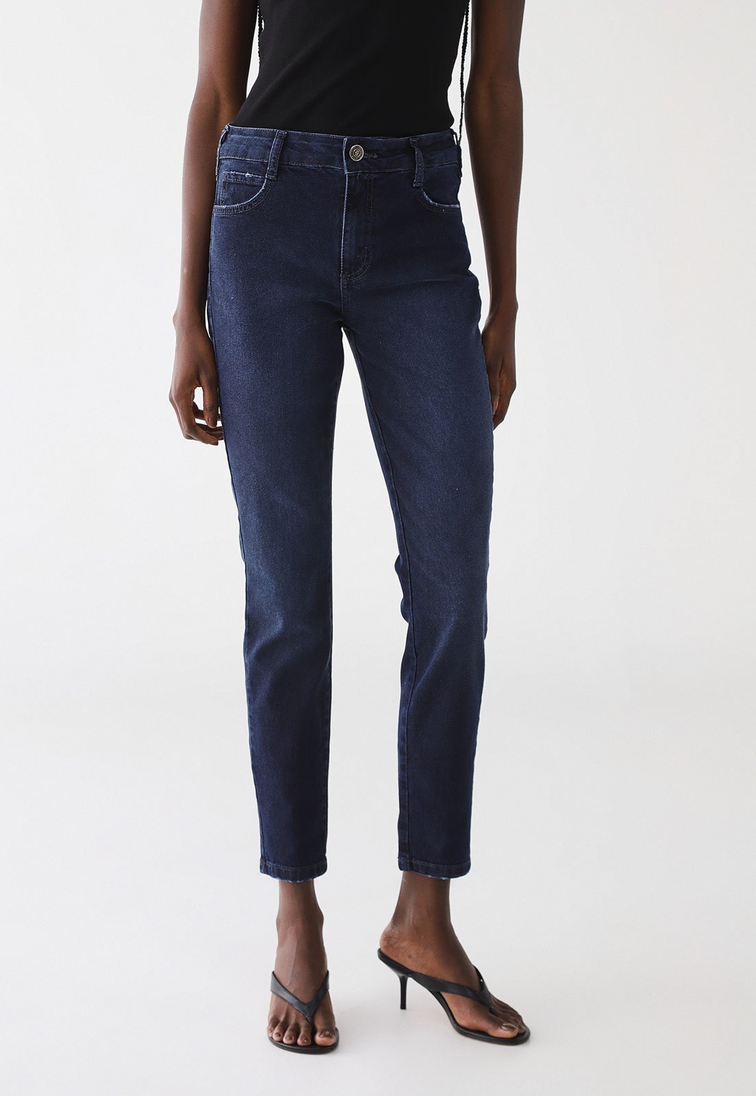 Calça Jeans Feminina Colcci Reta Lavagem Escura Azul