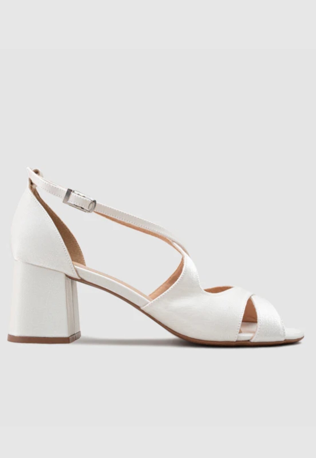 Sandália Noiva Tecido Velvet Off White CBK