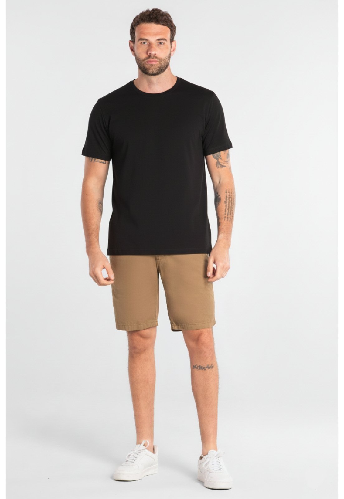 Camiseta Masculina em Meia Malha Just Basic Preto