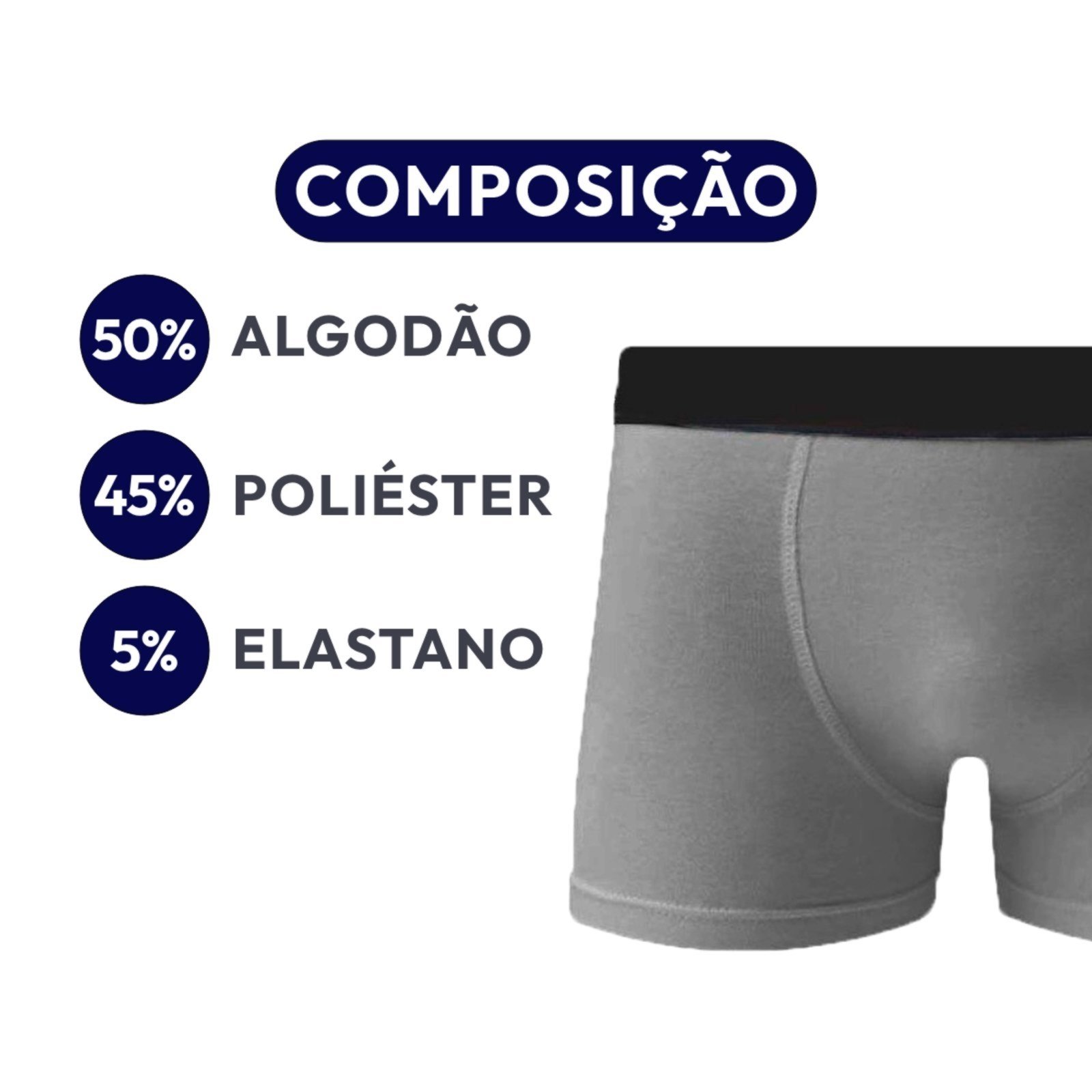Vista 3 Kit 10 Cuecas Boxer Algodão C5 Sortido QLC SPORT multicolorido QLC SPORT multicolorido