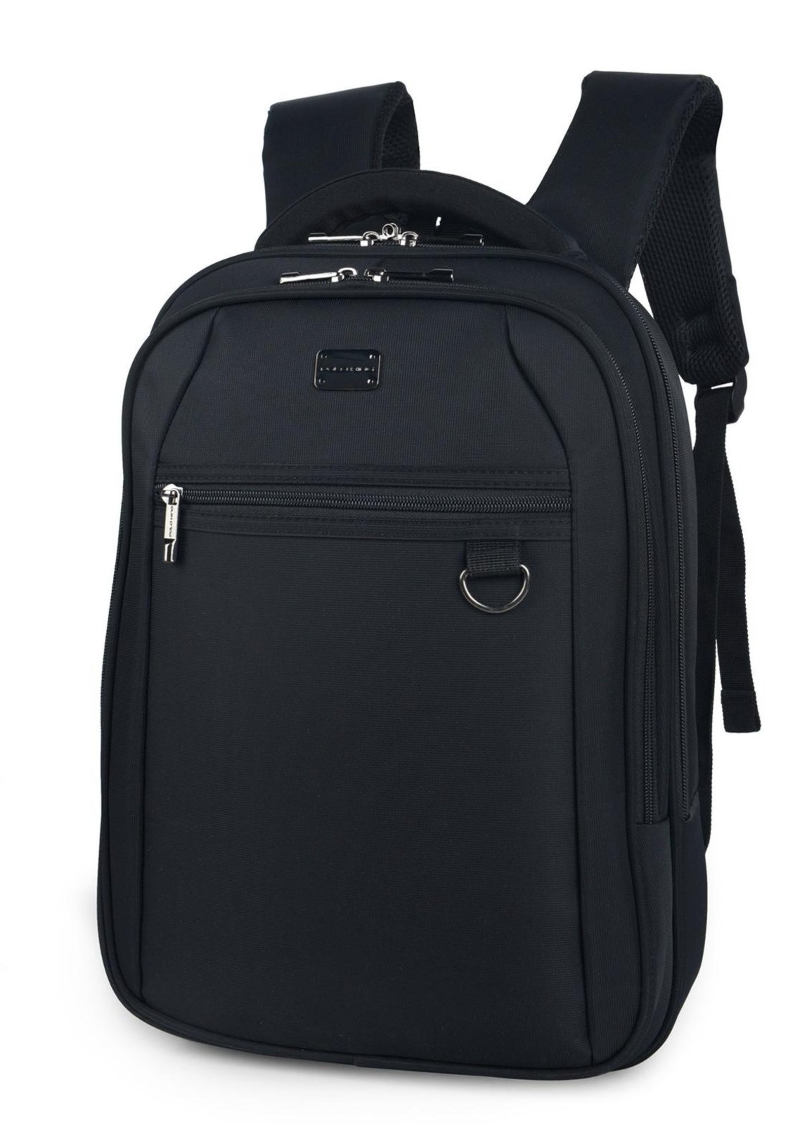 Mochila Juvenil Dois Bolsos Crinkle Up4you com Chaveiro Preto