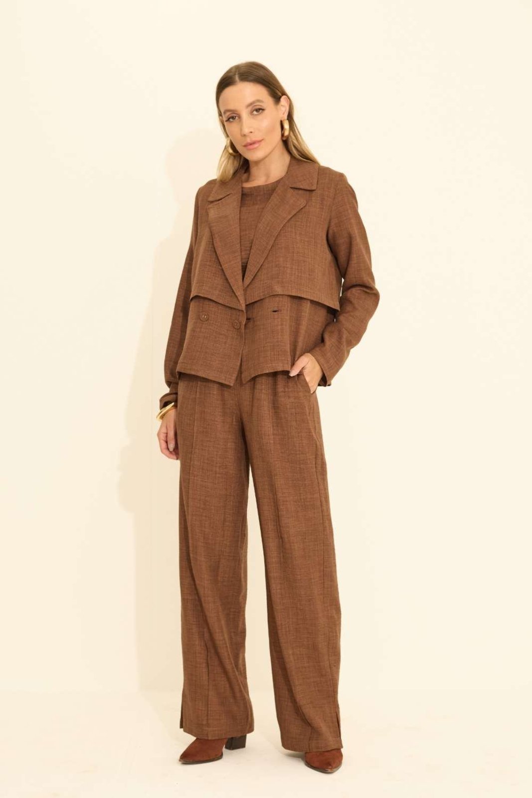 Vista 2 Casaco Vanibele Trench Coat marrom Vanibele marrom