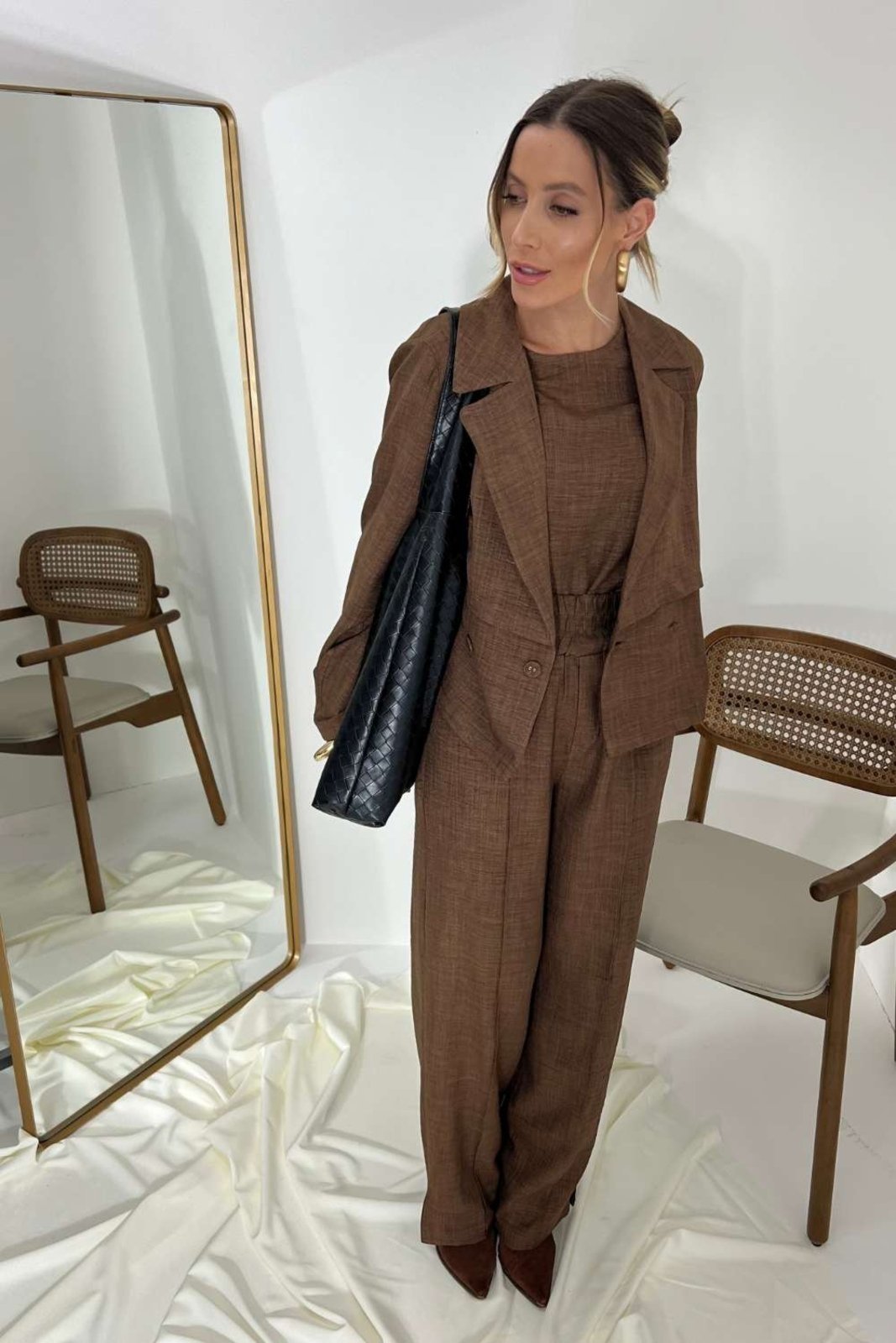 Vista 3 Casaco Vanibele Trench Coat marrom Vanibele marrom